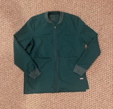 FIGS Bellery Scrub Jacket Small Hunter Green Full Zip Long Sleeve Nurse
