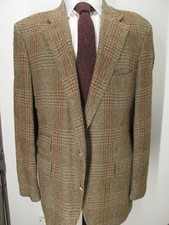 POLO RALPH LAUREN slubby silk blend glen plaid sport coat size 42 R L slim W84