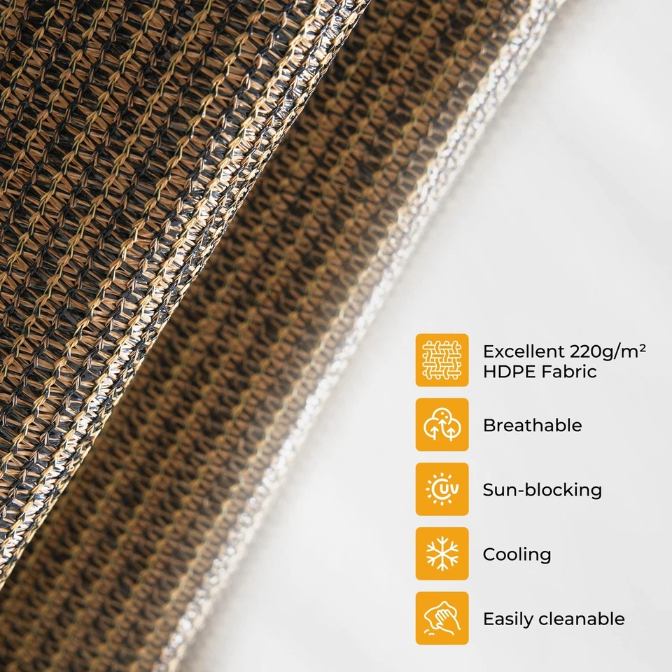 Outdoor Roller Shades for Patio, 6'W x 6' H(WxH) Mocha Roll up Shade for Outs... - Image 4 of 4