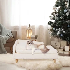 Elevated Pet Bed,Nordic Pet Stool Bed with Cozy Pad Waterproof,Pet Sofa Bed with