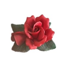 VINTAGE CAPODIMONTE ITALIAN PORCELAIN ROSE COLLECTIBLE DECOR