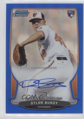 2013 Bowman Chrome Rookie Blue Refractor 74/250 Dylan Bundy #ACR-DB Auto RC 4y4