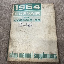 Vintage 1964 Chevrolet Corvair 95 Service Repair Shop Manual Supplement Book Vintage 1964 Chevrolet Corvair 95 Service Repair Shop Manual Supplement Book