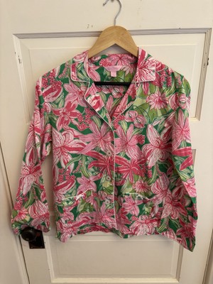 Lilly Pulitzer Women s Pick of the Bunch Pajama TOP Floral Button-Down Small