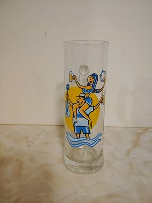 Ritzenhoff Tall Glass Beer Stein w E. U. Fleckenstien Design Vintage Style 