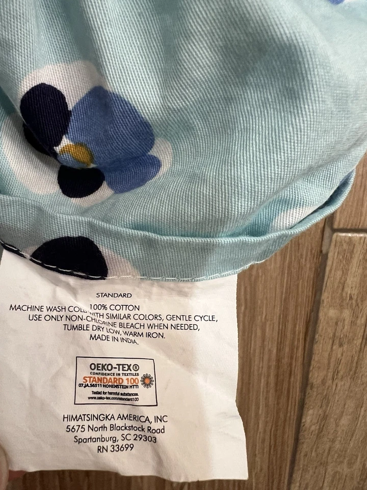 Juego de 2 fundas de almohada Kate Spade estándar azul floral 100 % algodón Foto 4 de 4