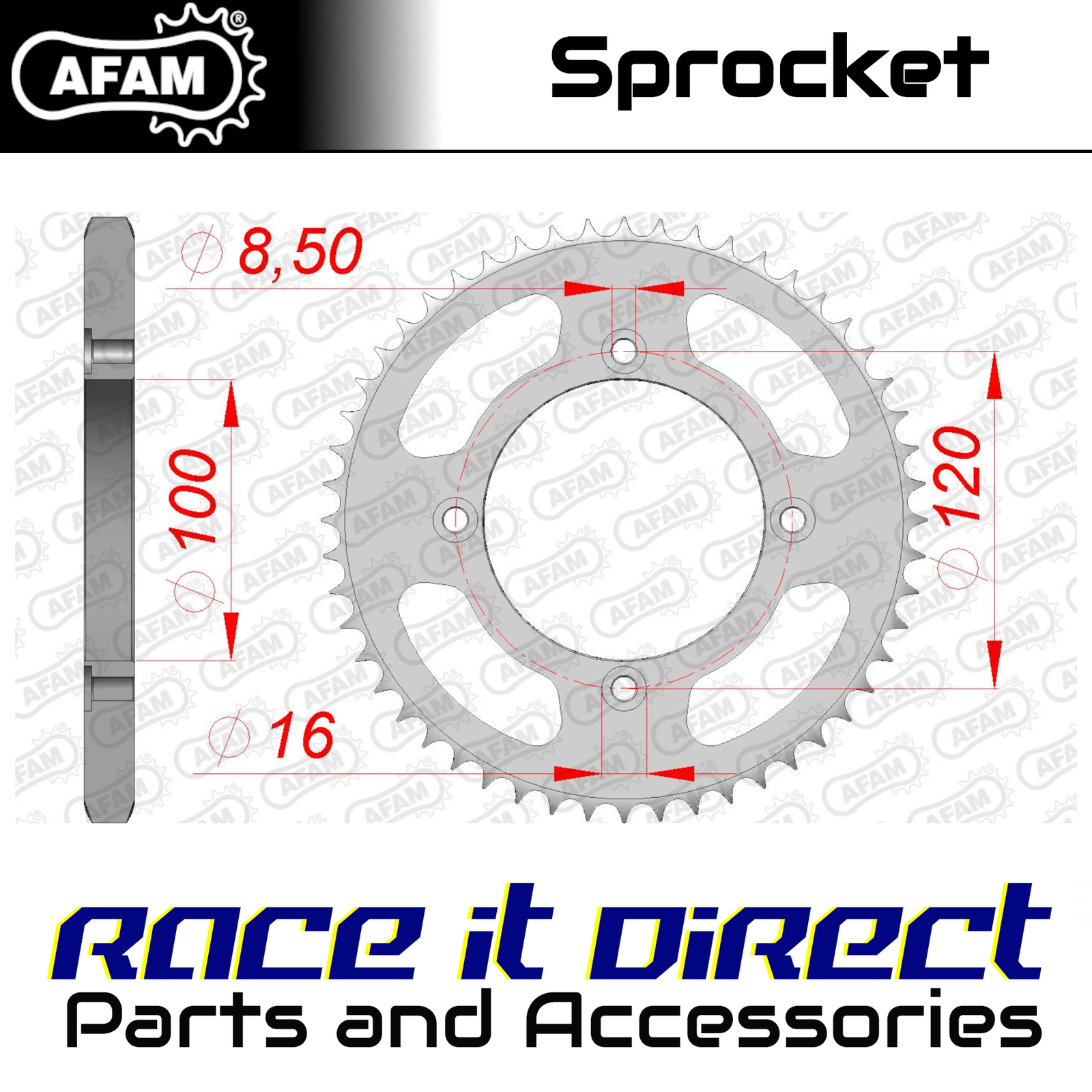 Sprocket for BETA RR 50 Motard Normal 2015 50T Rear AFAM
