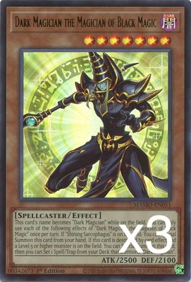 3X Yugioh Dark Magician the Magician of Black Magic MAMO-EN051 Ultra Rare NM