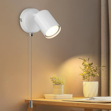 Adjustable Wall Light with Pull Cord Switch, GU10 Modern Wall Sconce Lights Whit
