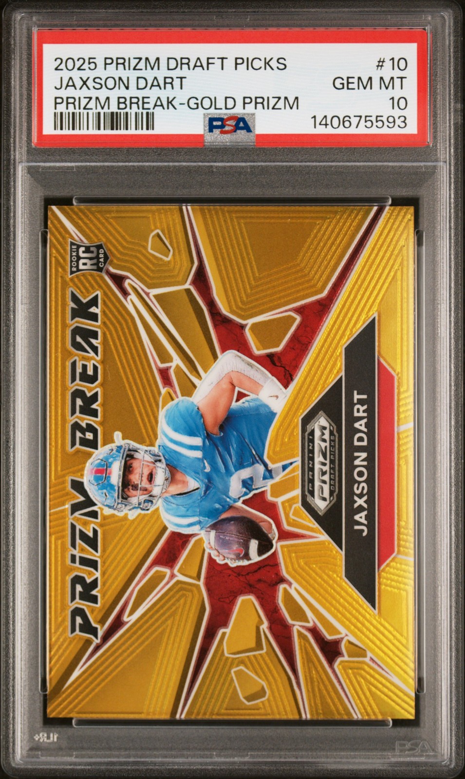 Jaxson Dart Panini Prizm Draft Picks Prizm Break #10 Gold Prizm