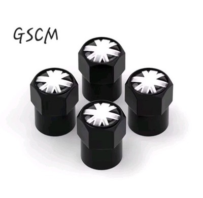 x4 schwarze Union Jack Ventil Staubkappen Ventil MINI