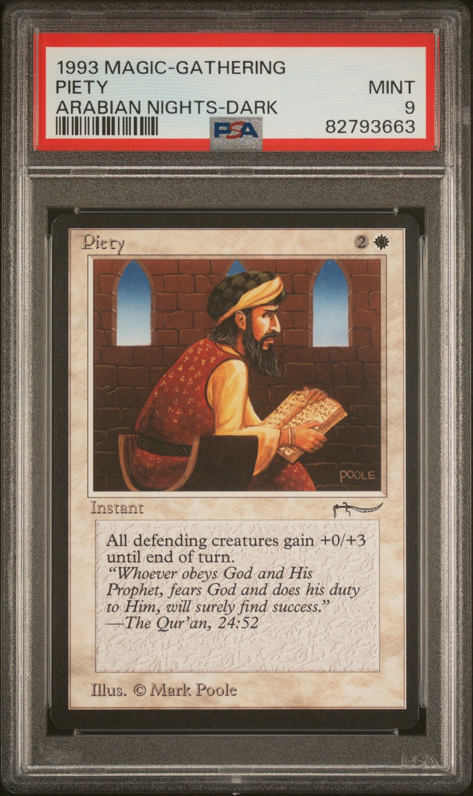Piety (Dark) - Arabian Nights - MINT - PSA 9. POP 20. See MTG in Store.