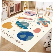 Play Mat, Faux Wool Kids Play Area Rugs 4' x 5.3' Kids Nursery Door Mat Soft