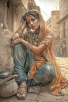 Diamantmosaik „Arabische Frau Auf Der StraßE“, 30 X 40 Cm, Kreative Diamanten