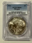1921 Morgan Silver Dollar PCGS MS64 stunning toning