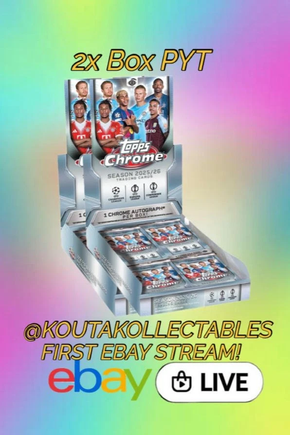 First Stream!🔥 2x Topps Chrome Uefa Club Comps Hobby box Break🔥
