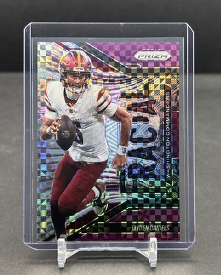 2025 PANINI PRIZM NFL #1 Jayden Daniels Commanders Fractal Purple Power /49