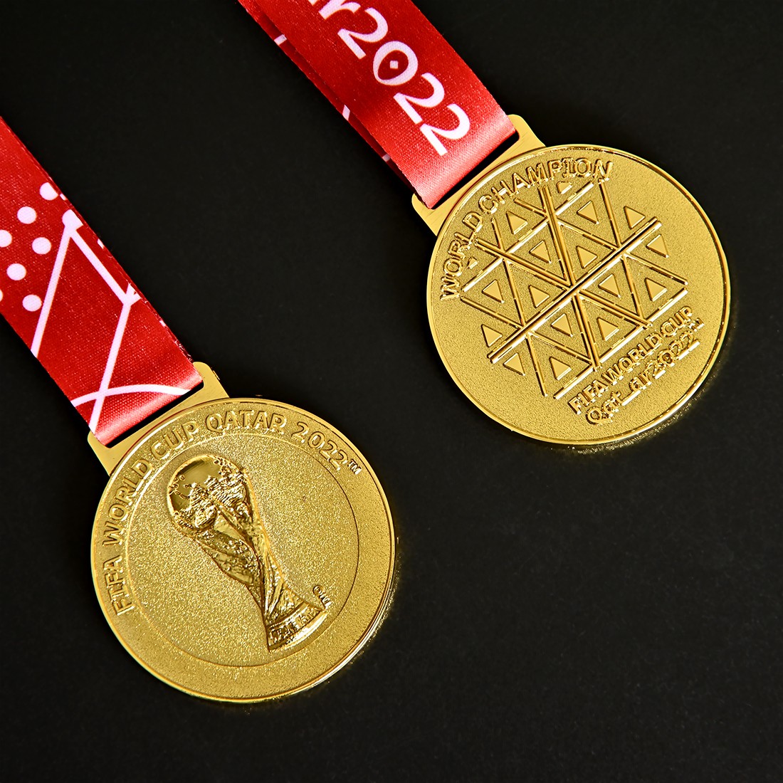 Medalla Mundial de Fútbol con Cinta Réplica de la Copa del Mundo Medalla para Colección