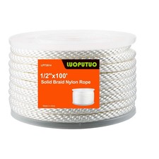 1/2 100ft White Solid Braid Nylon Rope