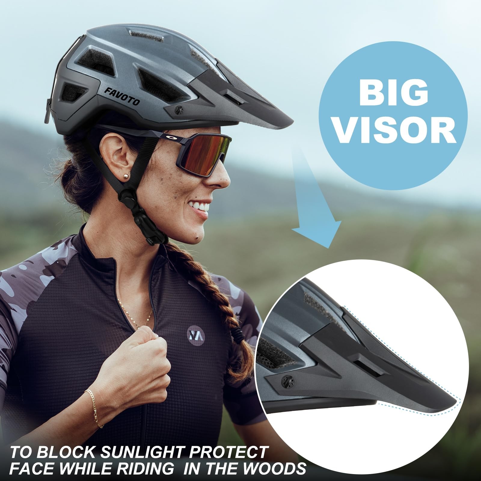 Casco Favoto per Mountain Bike Leggero con Fibbia Magnetica foto 4