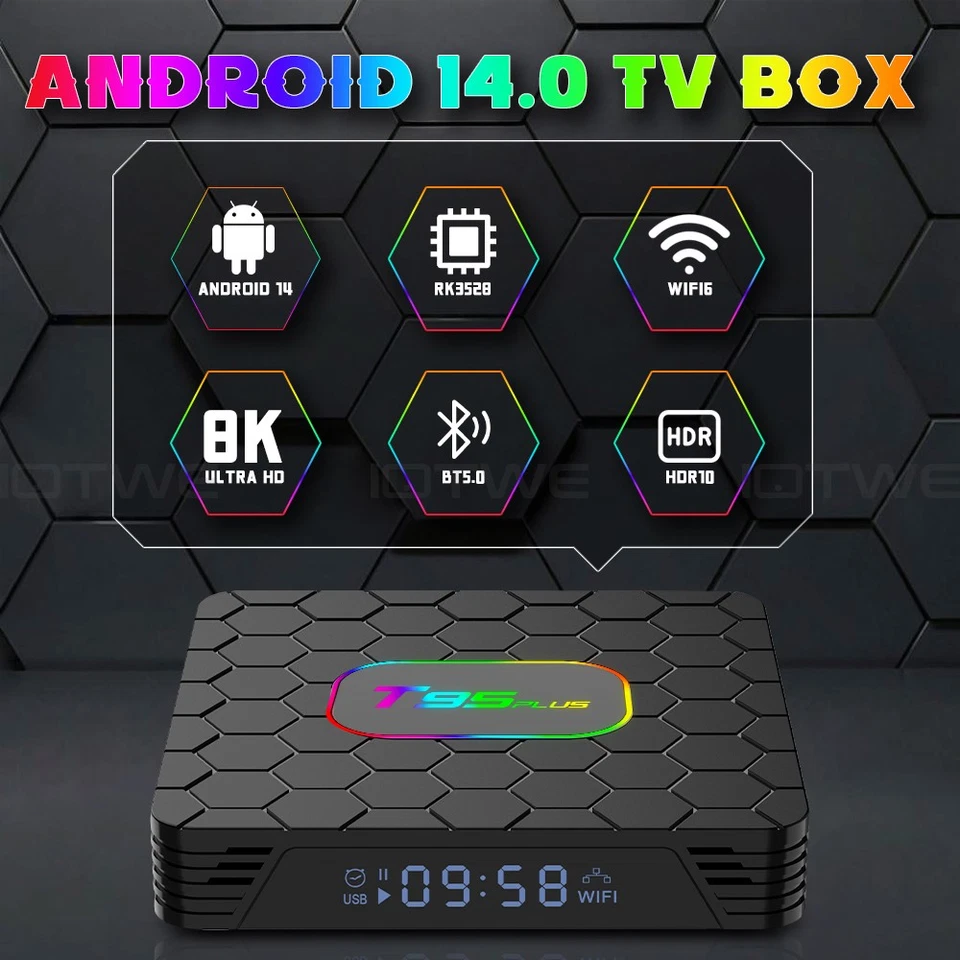 Smart TV BOX 2025 Neu Android 14 64/128GB Dual WIFI Netzwerk Media Player BT5.0 - Bild 2 von 4