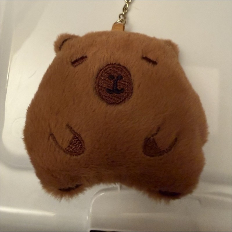 Plush Brown Bear Novelty Key Chain Keyring Faux Fur Metal Animal Theme