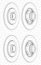 2x FERODO 238mm BREMSSCHEIBEN VOLL HINTEN passend für RENAULT CLIO THALIA | DDF7