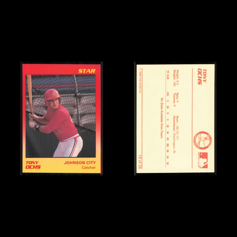 Tony Ochs #16 1989 Star Minor League Johnson City Cardinals Baseball Card MLB NM - Image 3 of 3