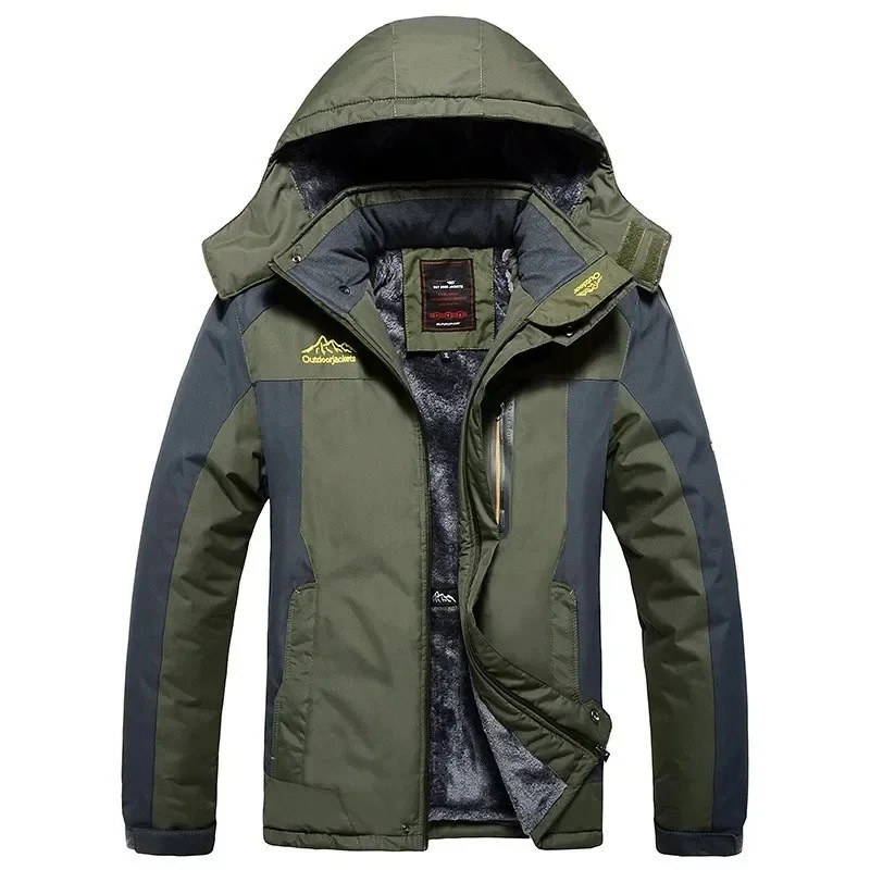 Men Waterproof Windbreaker Military Jacket Winter Thick Warm Fleece Parka 9XL