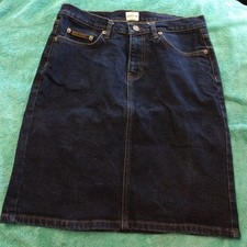 Calvin Klein Size 5 Jean Skirt Dark Wash Pencil Pockets Denim Blue