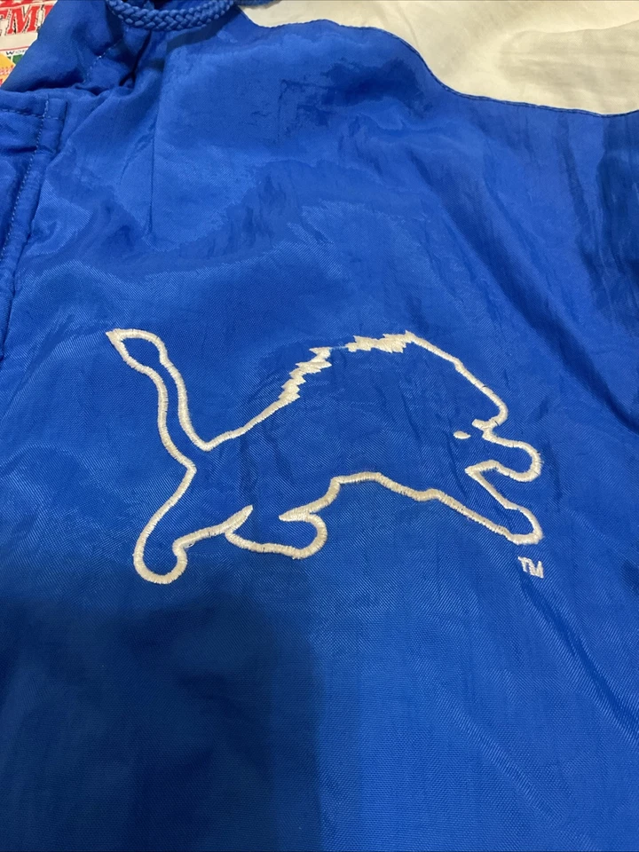 Detroit Lions Vintage Nutmeg Mills Full Zip Puffer Jacket Size Large Rare NFL - Image 4 of 4