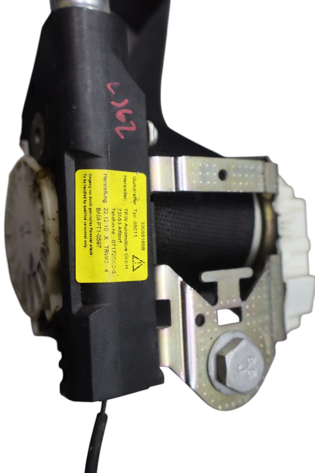 03-13 Maserati Quattroporte M139 Front Left Driver Side Seat Belt Black OEM