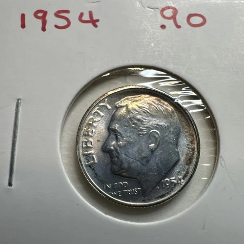 1954 Toned Proof 90% Silver Roosevelt Dime