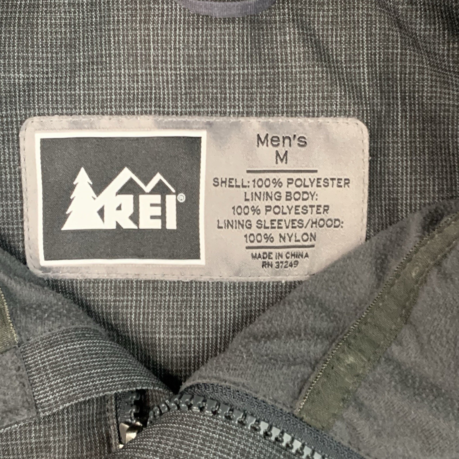 REI E1 Elements Nylon Softshell Charcoal Gray Ful… - image 2