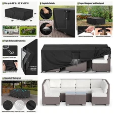 Patio Furniture Cover Outdoor Sectional Sofa Set Cover Heavy Duty 88x62x28"