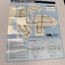 Grand Theft Auto Liberty City 2XSided Subway City Poster  Map Official Rockstar