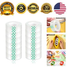 12 Rolls Transparent Tape Refills 3/4 Inch x 1000 Inch Gift Wrap Tape
