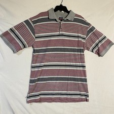 Vtg Y2K Mecca Polo Shirt Mens 2XL Multicolor Striped Short Sleeve Golf Outdoor