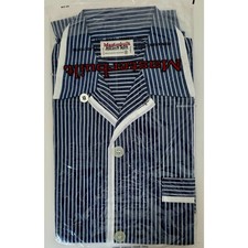 VINTAGE NEW 1970's Masterbuilt Men's Striped Navy Pajama Set Size B Medium