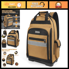 Heavy Duty Tool Backpack with Waterproof Base, Multi Pocket Organizer for Electr