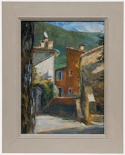 Pauline Plummer (b.1933) - Contemporary Oil, The Church at Rustrel, Provence