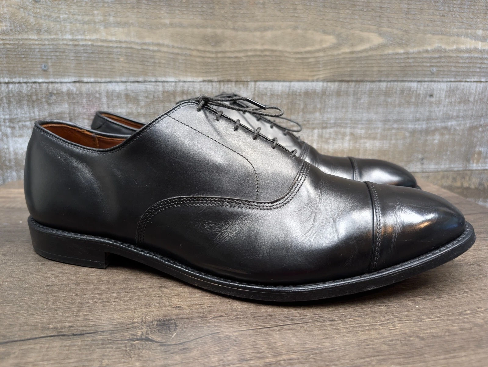 Allen Edmonds Park Avenue Black Leather Cap Toe Oxfords Mens Shoes 13 E ( Wide )