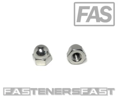 FASTENER CART (25) 10-32 Stainless Steel Hex Acorn Cap Nuts - Fine Thread UNF (25 Pieces)