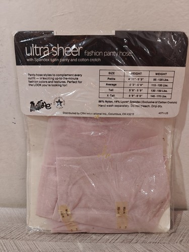 Manguera Panty Vintage Ultra Transparente Matisse Moda Talla Alta Polvo Rosa Sin Abrir - Imagen 4 de 4