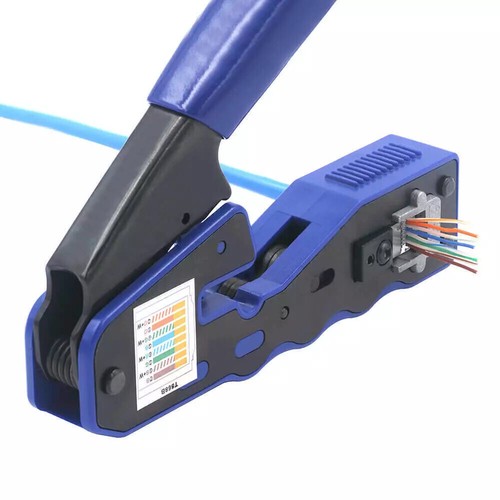 RJ45 Pass Through Crimping Tool for Cat5e Cat5 Cat6 Plugs Connector Network - Picture 8 of 12
