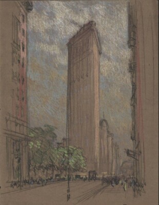 Flatiron Building New York Print   Joseph Pennell 1904 Architectural Landmark