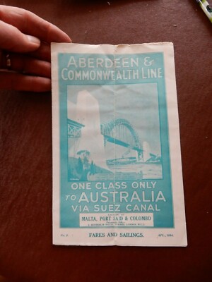 Aberdeen & Commonwealth 1934 getragene Kopie Tarife etc  
