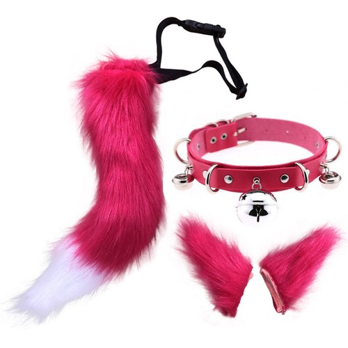 Unisex Absorbing Fox Tail Ears Set Animal Element Adjustable Wolf Tail Bell - Picture 22 of 32