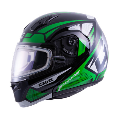GMAX M4043776 MD-04S SECTOR SNOW HELMET W/ ELECTRIC SHIELD BLK/HI-VIS LG