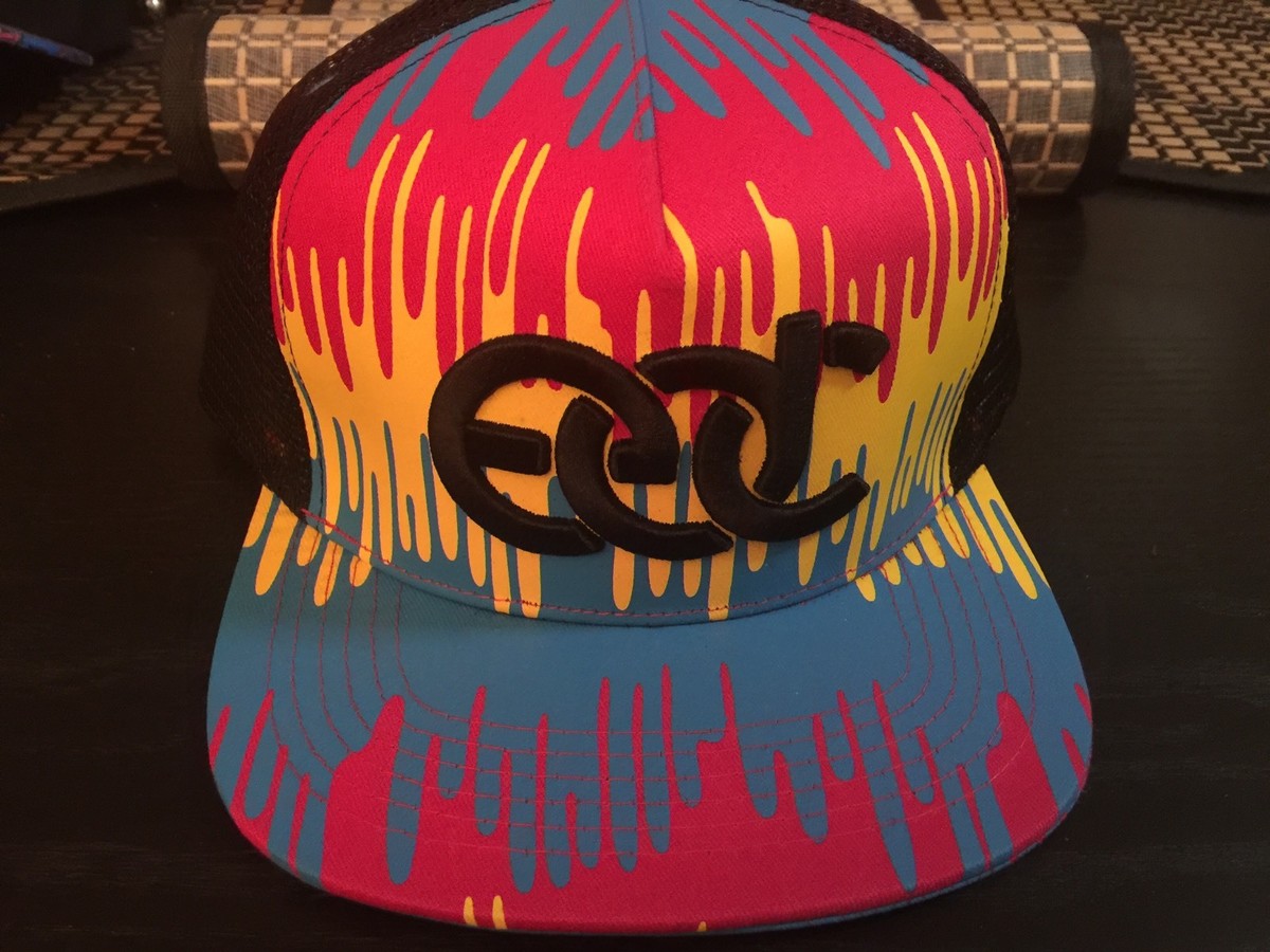 EDC Electric Daisy Carnival SNAPBACK Cap Hat *NEON Pink/Yellow